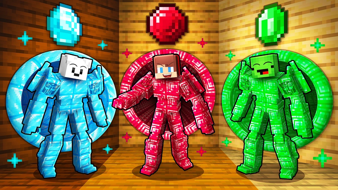 Mikey vs JJ vs Carrie: Treasure Transformer Tunnel Minecraft Battle (Maizen)