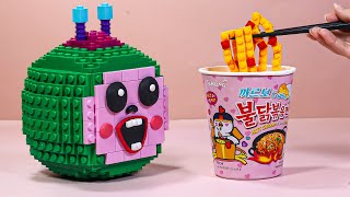 Lego Mukbang Pink Food With Cocomelon IRL | Bricks World ASMR Animation