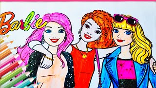 Coloring Barbie &Friend Coloring Book Page Prismacolor Colored Pencil/CuteEasyColoring for Kids screenshot 2