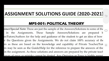 MPS 001 IGNOU SOLVED ASSIGNMENT 2020-21