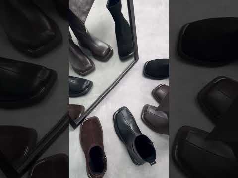 Шоколадні черевики натуральна шкіра лаконічний дизайн низький хід, видео 2