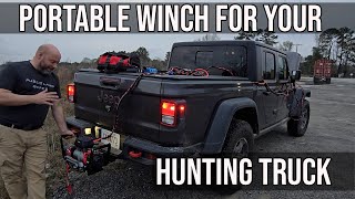Portable Winch For Your Hunting Truck- Sets Up In 2 Minutes