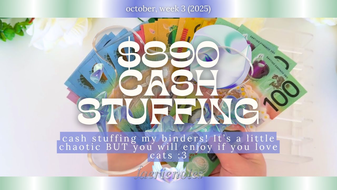 Cash Stuffing $890💸🎀 | OCT 3 | Savings challenges, Sinking Funds, Australian Zero Based Budget