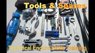The tools/spares we carry when trail riding and/or racing hard enduro