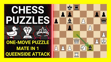 Chess Puzzles to Practice. Themes: One-move puzzle, Mate in 1, Queenside attack. Learn