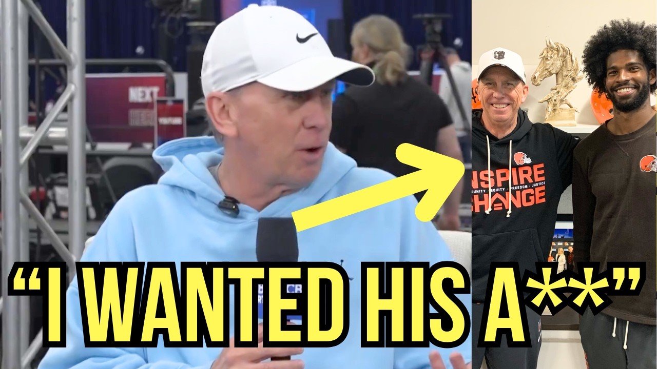 Тодд Монкен встречается со своим основным квотербеком Шедуром Сандерсом, в то время как СМИ «Клив...