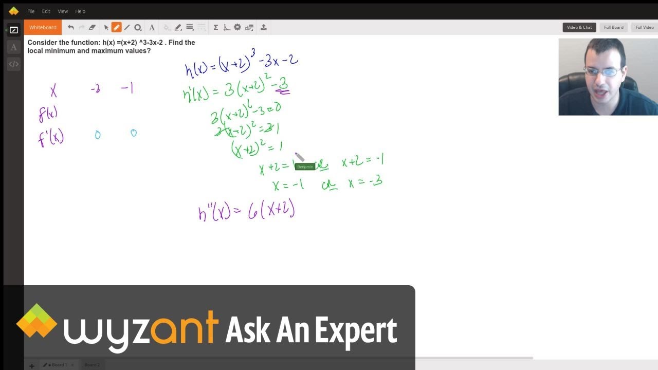 Consider The Function H X X 2 3 3x 2 Find The Local Minimum And Maximum Values Wyzant Ask An Expert