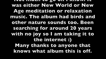 20+ Years trying to identify this music. Please share and help me find the album.