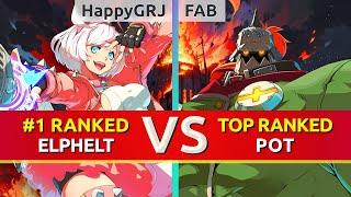 GGST ▰ HappyGRJ (#1 Ranked Elphelt) vs FAB (TOP Ranked Potemkin). High Level Gameplay