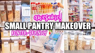 HOME ORGANIZATION TIPS•SMALL PANTRY SPACE ORGANIZATION•RENTER FRIENDLY CRICUT & THE CONTAINER STORE
