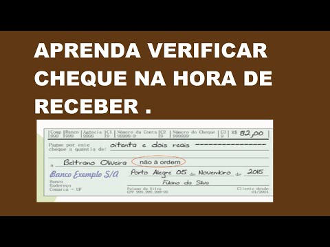 Vídeo: Como Verificar A Autenticidade De Um Cheque