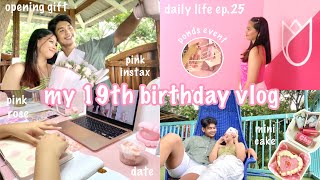 daily life ep.25: my 19th birthday vlog!🎂🎊opening gift, cute mini cake, attending ponds event🌷