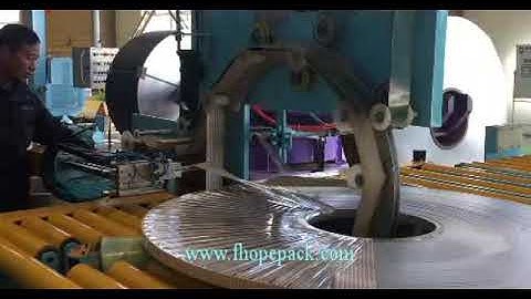 Automatic steel coil packaging line
