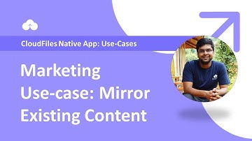 CloudFiles Native Use-cases | Marketing | Syncing existing content