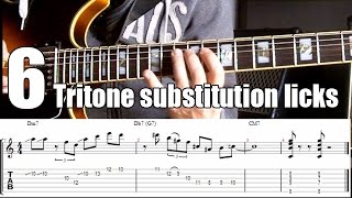 6 Tritone Substitution Jazz Guitar Licks With Tabs - II V I progression chords