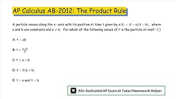 2012 AP Calculus AB: The Product Rule: Differentiation: Definition and Basic Derivative Rules