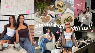 SPEND A DAY WITH US TOGETHER! holiday shopping, podcast recording, painting candles 💘 | mescia twins