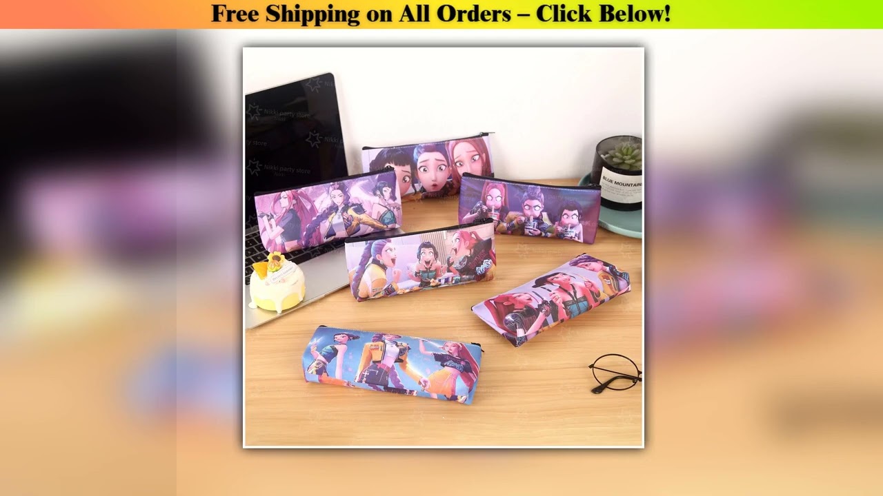 New Kpop Demon Hunter Pencil Case Cartoon Huntrix Pencil Bag Student Pen Pouch School Stationery Bo