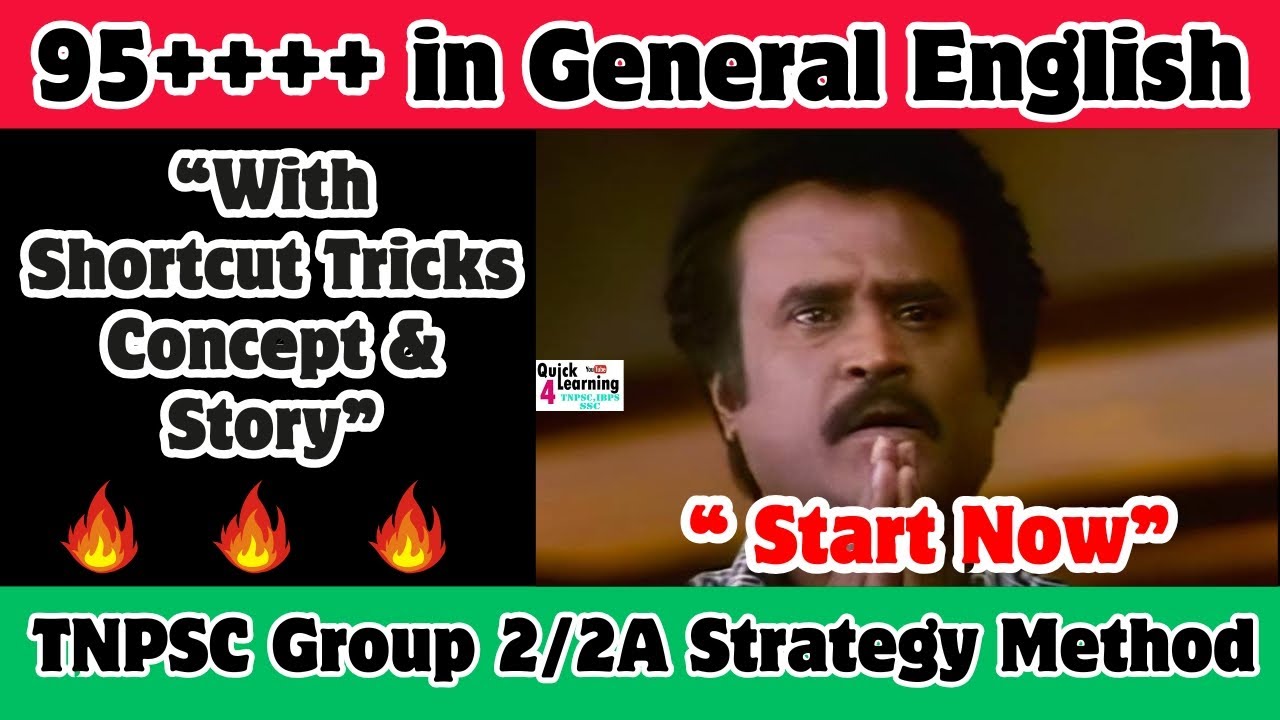 95+ Strategy | General English Quick Learning 4 All | GROUP 2 2A | Quick Learning 4 All | TNPSC 2025
