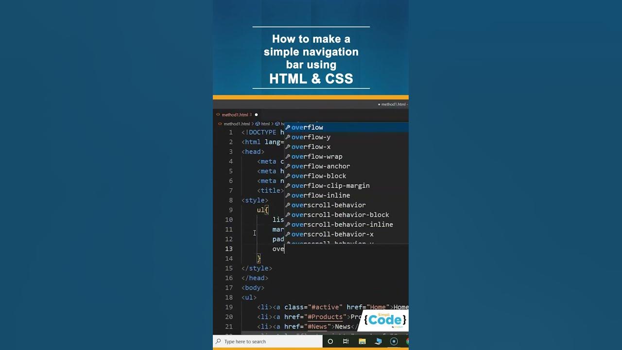 How To Make Navigation Bar In HTML And CSS? | How To Make Navigation ...