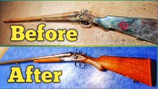 Dabble barrel Gun Restoration before after gun restoration