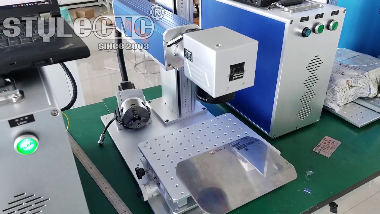 Marking QR code on the metal with CNC fiber laser marking machine - YouTube