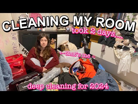 CLEANING MY ROOM 2024 I new year deep clean with me cleaning motivation !!