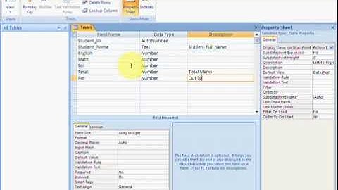 Free Learn Microsoft Access 2007 Urdu Video Course Class 3
