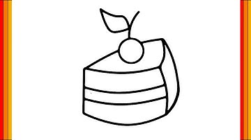 How to draw a Unicorn Rainbow Cake Slice Easy || Step by step Unicorn Rainbow Cake Slice drawing