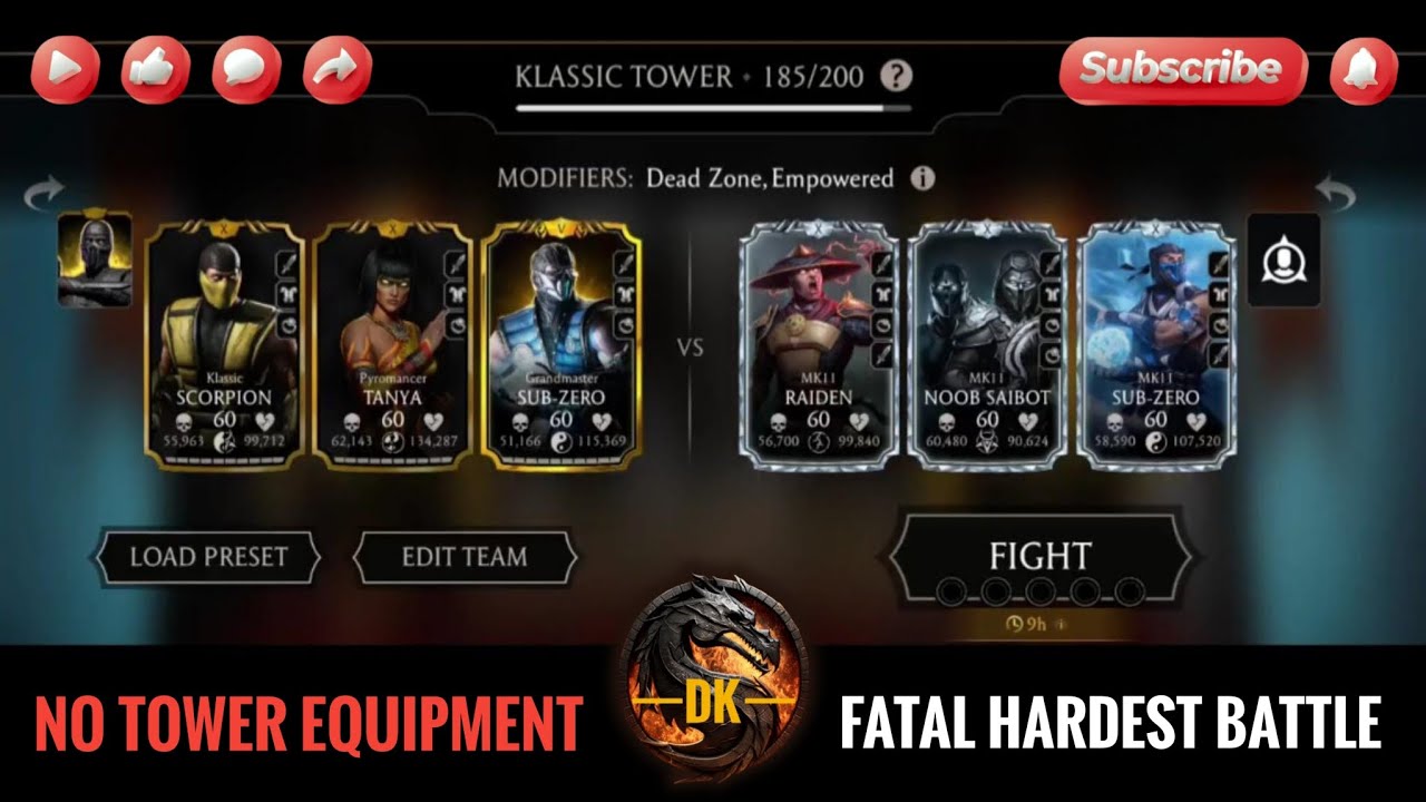 Fatal Klassic Tower 185 & Reward 🎮 Mortal Kombat Mobile/MK Mobile/MKM 