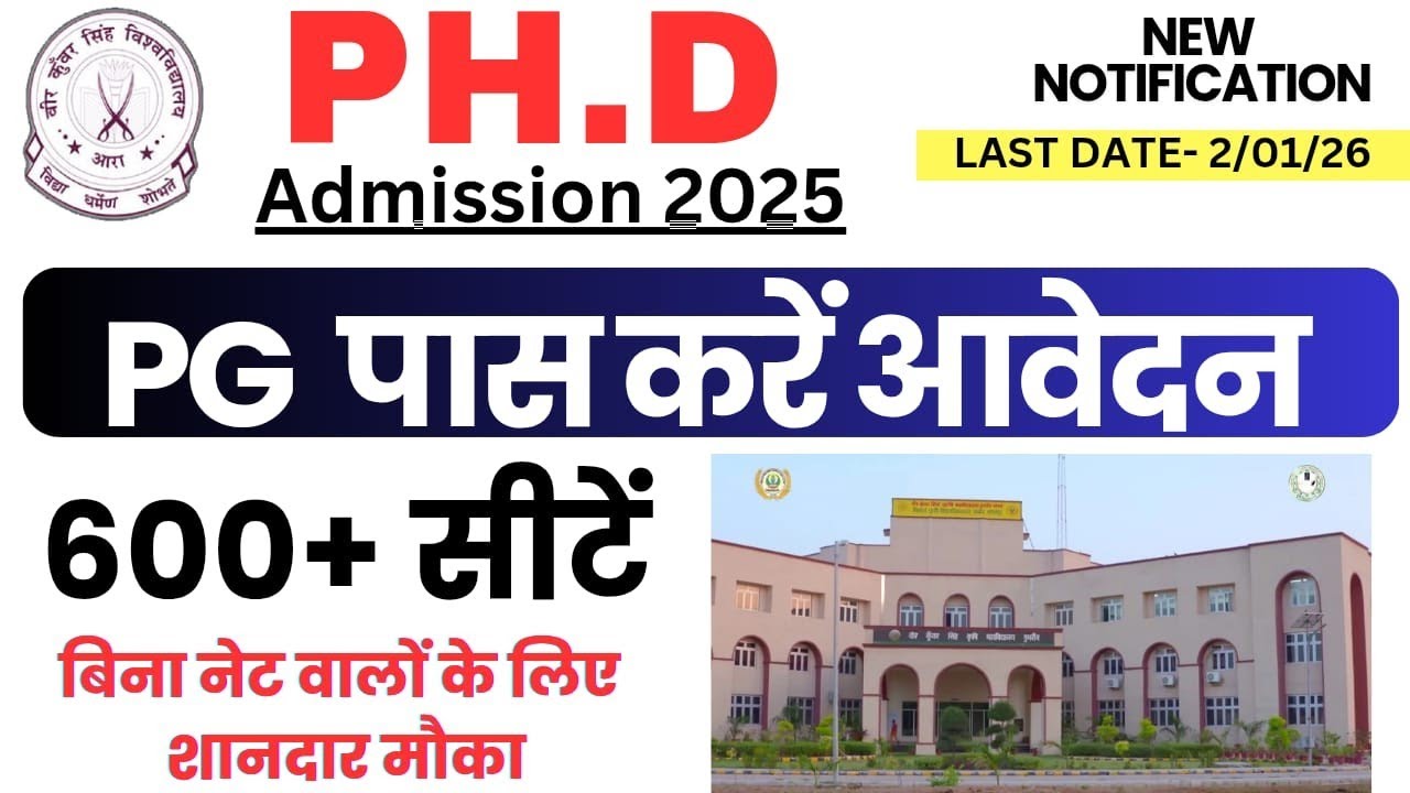 PhD Admission 2026| 600 सीटें | बिना नेट PG वाले करें आवेदन | जल्द करें आवेदन