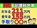 【試算して驚愕】年金夫婦366万円の住民税非課税世帯の年金手取り額！何がいくらひかれる？夫211万円・妻155万円のケース