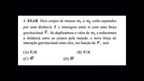O que acontece com a força quando a distância entre os corpos é duplicada?