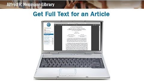 Get Full Text for an Article