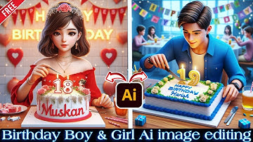 Birthday Boy & Girl 3D Ai image editing tutorial|| bing Image creator tutorial #bing #birthday