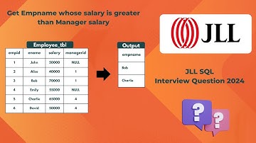 JLL SQL Interview Question - Get Employee Name whose salary is greater than Manager Salary