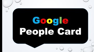 Google People Card( Virtual / Digital - Business/ Visiting Card - step by step instructions