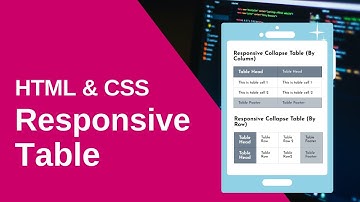 Responsive Table Through HTML & CSS | Responsive collapse by ROW | Responsive collapse by COLUMN
