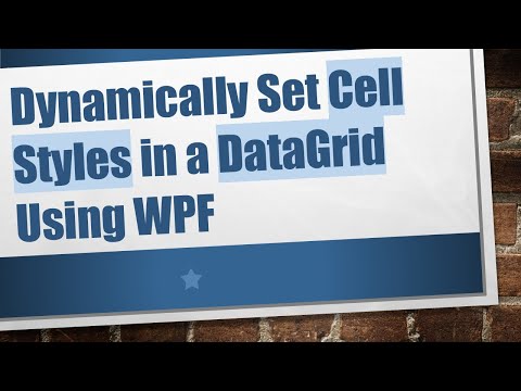 Dynamically Set Cell Styles in a DataGrid Using WPF