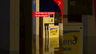 Maltempo, nubifragio su provincia di Catania: Statale 114 allagata, pompa di benzina semi-sommersa