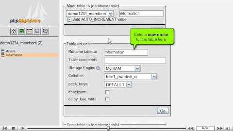 How to rename database tables with phpMyAdmin by VodaHost web hosting