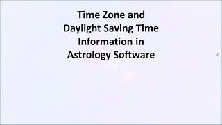Time Zone  and Daylight Saving Time in Astrology Software screenshot 5