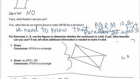 Geometry: Conditions for Special Parallelograms part 1 Help Video