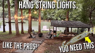 Professional Way to Hang String Lights Outside | With Wire & Turnbuckles by Kelly Concepts 67,542 views 1 year ago 5 minutes, 52 seconds