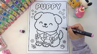 Satisfying Kawaii Puppy Coloring with Alcohol Markers