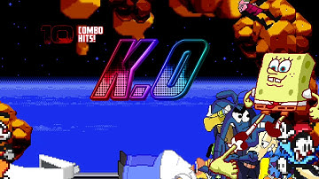 Mugen Request Spongebob1105,Aardvark,Rocko and Wakko vs Count Duckula,Zim,Homer and Jailbot