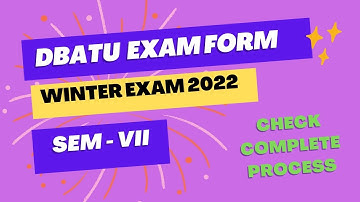 DBATU: B.Pharm (Semester VII) Exam Form filling Process of Winter Exam 2022 @ New ERP System.