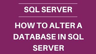 How to alter database in SQL Server (Rename a database)