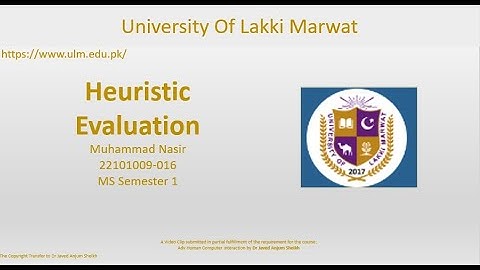 University Of Lakki Marwat: Heuristic Evaluation based on Nielsen’s Principles