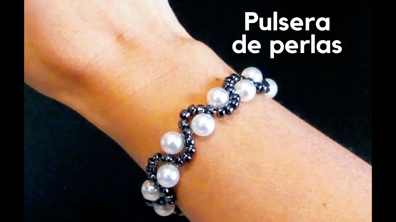 Querido armario Vaticinador Pulsera/Pulso/Brazalete de perlas/Como hacer bisuteria paso a  paso/Tutorial: Pulsera paso a paso - YouTube